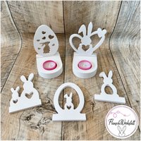 Teelichthalter Aus Raysin/Ostern Kaninchen Hase Frühling Verschiedene Einschieber von FlauschWerkstatt
