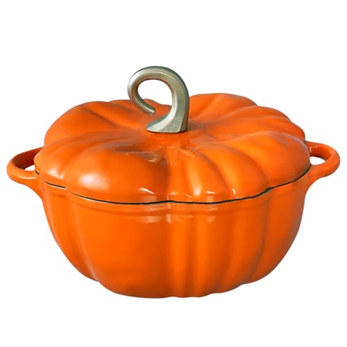 Flavehc Pumpkin Dutch Oven Topf mit Deckel 3,8 qt Kürbis Gusseisen Dutch Oven für Brot Backen Orange Emailliertes Gusseisen Dutch Oven mit Griffen Flavehc Pumpkin Dutch Oven Topf mit Deckel 3,8 qt Kürbis Gusseisen Dutch Oven für Brot Backen Orange Emailliertes Gusseisen Dutch Oven mit Griffen von Flavehc