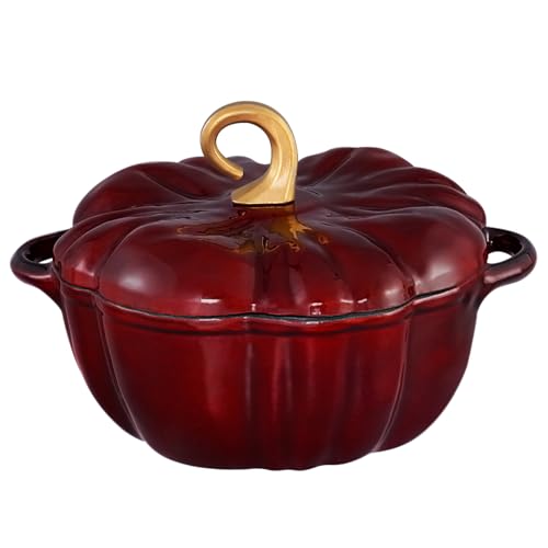 Flavehc Pumpkin Dutch Oven Topf mit Deckel 3,8 qt Kürbis Gusseisen Dutch Oven für Brot Backen Rot Emaillierter Gusseisen Dutch Oven mit Griffen Flavehc Pumpkin Dutch Oven Topf mit Deckel 3,8 qt Kürbis Gusseisen Dutch Oven für Brot Backen Rot Emaillierter Gusseisen Dutch Oven mit Griffen von Flavehc