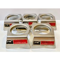Vintage Eierbecher Halter Pointerware Edelstahl Set Von Fünf von Fleagleeattic