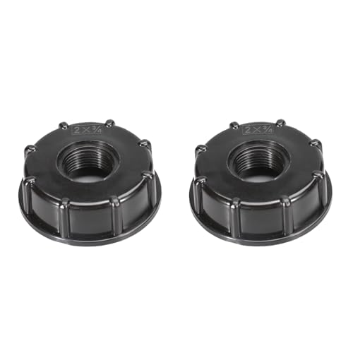 2 Stück IBC-Adapter 3/4 Zoll Innengewinde Adapter Kappe Deckel Auslaufhahn IBC Tank Deckel Adapter IBC Container S60x6 Zubehör Adapter Kappe Für 1000l Wassertank 3/4" Zoll(schwarz) von Flearitzo
