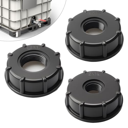 3 Stück IBC-Adapter 1,3/4,1/2 Zoll Innengewinde Adapter Kappe Deckel Auslaufhahn IBC Tank Deckel Adapter IBC Container S60x6 Zubehör Adapter Kappe Für 1000l Wassertank 1,3/4,1/2 Zoll(schwarz) von Flearitzo