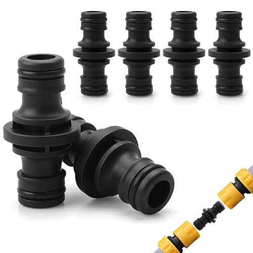 4 Stück Schlauch Kupplung 1/2 Zoll Doppelstecker Gartenschlauch Verbindungen DoppelStecker Schlauchverbinder Gartenschlauch Kupplung Zweiwege Verlängerungskupplung für Garten und Haus Schlauch(Schwarz von Flearitzo