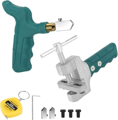 9 IN 1 Professionelles Glasschneider Set - Fliesenschneider Glasschneider Tile Cutter - Fliesenschneider Werkzeugsatz - Glass Cutter 9-Teiliges Set für Spiegel, Glas, Fliesen Cutting Tools von Flearitzo