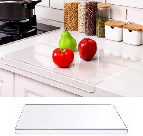 Acryl Schneidebrett - Cutting Board - 5 mm Acryl Schneidebrett mit Anschlagkante für die Küchentheke - 40cm x 30cm Clear Acryl Cutting Board - Küchen Gadgets für Arbeitsplattenschutz von Flearitzo