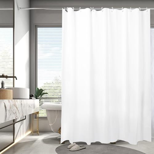 Flearitzo Duschvorhang 180x200 cm - Anti-Schimmel und wasserdicht Elegante dekorative Duschvorhang Waschbar mit Metallösen langlebig und Waschbar geeignet für Badewanne/Dusche(Weiß) von Flearitzo