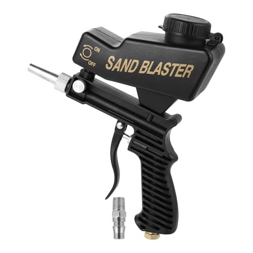 Tragbarer Pneumatischer Sandstrahlpistole - Multifunktions Druckluft Sandstrahler Maschine kleine handgehaltene Sandstrahlgerät geeignet als Entfernen von Farbe Rost Flecken (Schwarz) von Flearitzo