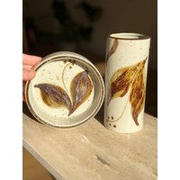 Set Søholm Schale + Vase Lilia Danish Steingut Haico Nitzsche Dänemark Keramik Studio Pottery Danish Mcm Stoneware Bornholmsk Stentøj von FleasSchatz