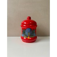 Vintage Waechtersbach Vorratsdose Mit Deckel - Mid Century Keramik Rot Blau Blumen Made in Western Germany 1960Er 1970Er Jahre Cottagecore Vintage Waechtersbach Vorratsdose Mit Deckel - Mid Century Keramik Rot Blau Blumen Made in Western Germany 1960Er 1970Er Jahre Cottagecore von FleasSchatz