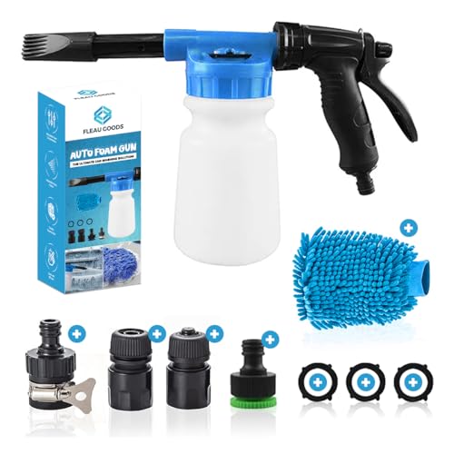 Fleau Auto-Schaumpistole – inklusive Waschhandschuh – Schaumsprüher – Auto-Sprüher – Schnee – Schaumlanze – passend für Gartenschlauch – langlebig und abnehmbar – multifunktional – Blau Fleau Auto-Schaumpistole – inklusive Waschhandschuh – Schaumsprüher – Auto-Sprüher – Schnee – Schaumlanze – passend für Gartenschlauch – langlebig und abnehmbar – multifunktional – Blau von Fleau