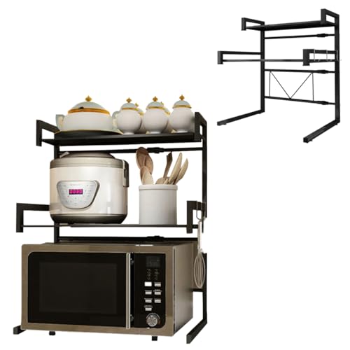 Fleau Home Mikrowellenschrank – Regal für Mikrowelle – Küchenregal – Arbeitsplatten-Organizer – Küchenaufbewahrung – verstellbares Mikrowellenregal – Ofenregal – Metall – Schwarz Fleau Home Mikrowellenschrank – Regal für Mikrowelle – Küchenregal – Arbeitsplatten-Organizer – Küchenaufbewahrung – verstellbares Mikrowellenregal – Ofenregal – Metall – Schwarz von Fleau