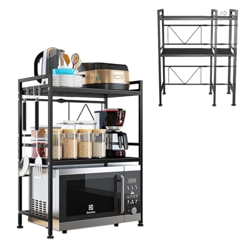 Fleau Home Mikrowellenschrank – Regal für Mikrowelle – Küchenregal – Küchenregal – Küchenaufbewahrung – verstellbares Mikrowellenregal – Ofenregal – Metall (Küchenschrank-Organizer) von Fleau