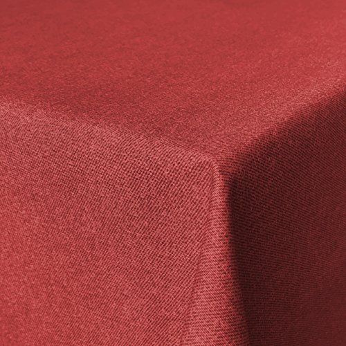 Beschichtete Baumwolle Tischdecke, schmutz- und wasserabweisend, abwaschbar, rot, 100 x 140cm (Größe und Farbe wählbar) von Fleckabweisende Qualitätsstoffe