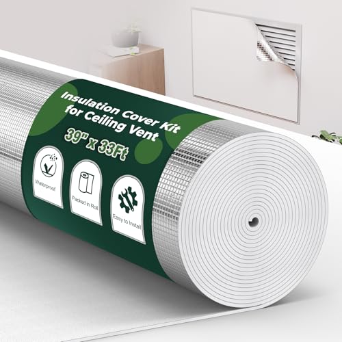 Flehomo Isolationsabdeckungs-Set für Deckenlüftung, 3-lagige Wärmedämmung, passend für bis zu 99 cm x 91 cm für Deckenlüftungsschlitze, Lüftungsschlitze, verpackt in Rolle Flehomo Isolationsabdeckungs-Set für Deckenlüftung, 3-lagige Wärmedämmung, passend für bis zu 99 cm x 91 cm für Deckenlüftungsschlitze, Lüftungsschlitze, verpackt in Rolle von Flehomo