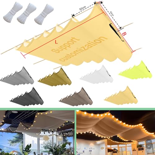 Einziehbar Welle Sonnensegel 120x200cm(BxL) Verstellbar Schattenabdeckung Sonnenschutz Wasserdicht Outdoor Pergola UV-beständig Markise Anwendbar auf Terrasse Garten Beige von Flei