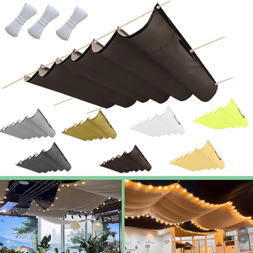 Einziehbar Welle Sonnensegel 180x200cm(BxL) Verstellbar Schattenabdeckung Sonnenschutz Wasserdicht Outdoor Pergola UV-beständig Markise Anwendbar auf Terrasse Garten Braun von Flei