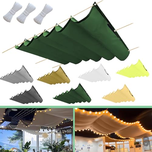 Einziehbar Welle Sonnensegel 80x650cm(BxL) Verstellbar Schattenabdeckung Sonnenschutz Wasserdicht Outdoor Pergola UV-beständig Markise Anwendbar auf Terrasse Garten Dunkelgrün von Flei