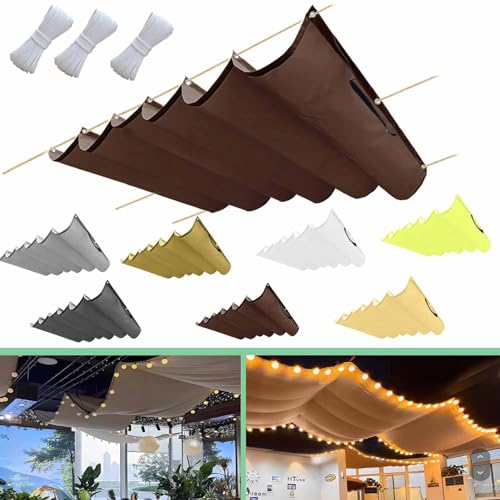 Einziehbar Welle Sonnensegel 70x600cm(BxL) Verstellbar Schattenabdeckung Sonnenschutz Wasserdicht Outdoor Pergola UV-beständig Markise Anwendbar auf Terrasse Garten Rostrot von Flei