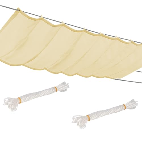 Einziehbare Welle Sonnensegel,Wellenmarkise,Verstellbar,Schutz vor UV-Strahlungen,Sonnenschutz,Wasserdicht,Garten,350x250cm,Hellbeige von Flei