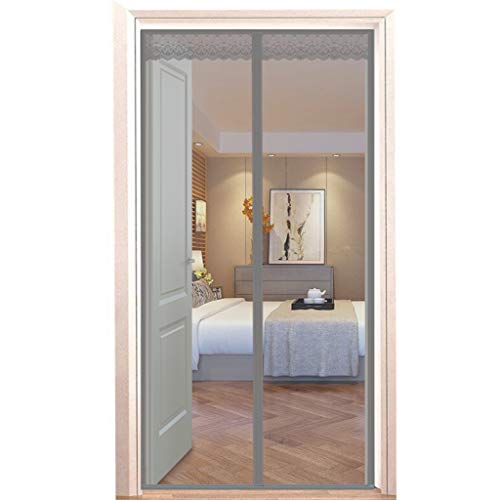 Flei Fliegengitter Magnete, Magnetischer Fliegenvorhang Moskitonetz, Auto geschlossen, faltbar Luft kann frei strömen, for Türen/Patio - Grau 110x210cm von Flei