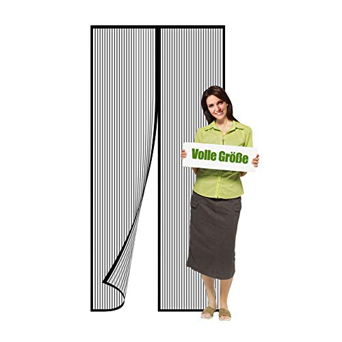 Flei Fliegengitter balkontür, Insektenschutz Magnet Fliegenvorhang, Auto Schließen, magnetische Adsorption, for Türen/Patio - Schwarz 130x225cm(51x88inch) von Flei