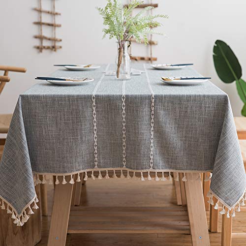 Outdoor Tischdecke 90x180cm, Stoff Tischwäsche, Waschbare Anti Falten Hitzebeständig Feuchtigkeitsbeständig, Cafe,Party oder,Buffettisch - Grau Outdoor Tischdecke 90x180cm, Stoff Tischwäsche, Waschbare Anti Falten Hitzebeständig Feuchtigkeitsbeständig, Cafe,Party oder,Buffettisch - Grau von Flei