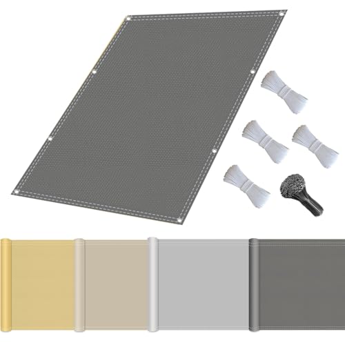 Sonnensegel mit Befestigungsseile, Sonnenschutz Wasserdicht, UV-Schutz Windschutz, Sonnensegel Polyester Rechteckig Reißfest mit ösen Seil für Garten Terrasse Balkon, Camping-1x2m-Dunkelgrau Sonnensegel mit Befestigungsseile, Sonnenschutz Wasserdicht, UV-Schutz Windschutz, Sonnensegel Polyester Rechteckig Reißfest mit ösen Seil für Garten Terrasse Balkon, Camping-1x2m-Dunkelgrau von Flei