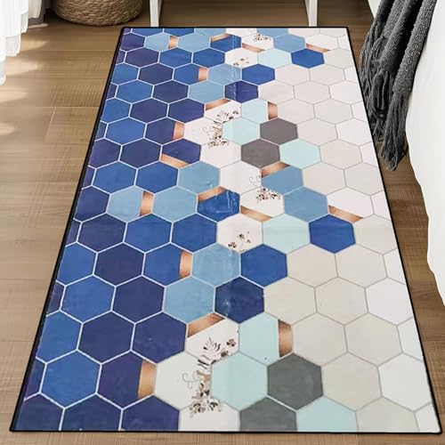 Teppich Wohnzimmer, Läufer Flur Teppich, Schlafzimmer Moderne Vintage Optik Geometrisches Muster Kariert, Kurzflor Küchenmatten für Eingang Flur Küche Wohnzimmer, 60x200cm, cool Pattern Teppich Wohnzimmer, Läufer Flur Teppich, Schlafzimmer Moderne Vintage Optik Geometrisches Muster Kariert, Kurzflor Küchenmatten für Eingang Flur Küche Wohnzimmer, 60x200cm, cool Pattern von Flei