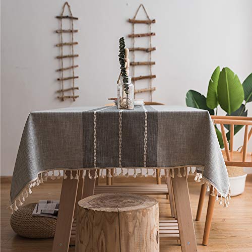 Tischdecke Rechteckige 120x185cm, Nordic Style Tischdecke, Wasserabweisend Staubdichte Fleckschutz pflegeleicht abwaschbar, Cafe,Party oder,Buffettisch - Grau Tischdecke Rechteckige 120x185cm, Nordic Style Tischdecke, Wasserabweisend Staubdichte Fleckschutz pflegeleicht abwaschbar, Cafe,Party oder,Buffettisch - Grau von Flei
