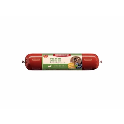 Fleischeslust Wild mit Rind mit Kartoffel & Heidelbeere Wurst (1 x 400 Gramm) von Fleischeslust