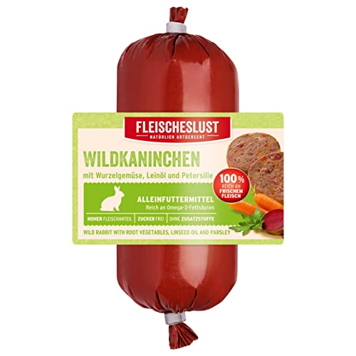 Fleischeslust Wildkaninchen mit feinem Wurzelgemüse, Leinöl und Sellerie Wurst (1 x 200 Gramm) von Fleischeslust