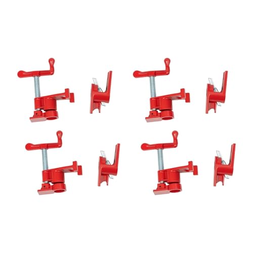 4er-Pack 3/4 Zoll Holzklebe-Rohrklemmen-Set, robuste PRO-Gusseisen-Stangenklemmen-Kit mit breiter Basis for die Holzbearbeitung von Fleixoaptv