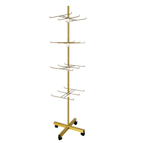 Flenpptly Retail Display Stand Rotating Display Stand 4 Etagen Spinning Display Stand for Craft Shows, Jewelry, Keychain, Earring Adjustable Height Retail Display Racks (Gold) von Flenpptly