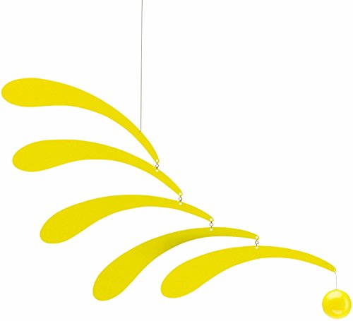 Flensted Flowing Rhythm, Yellow Mobile, Stahl, gelb/schwarz, 30x45cm von Flensted Mobiles