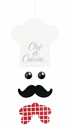 Flensted Mobiles Le Chef Folie Schwarz-Weiß-Rot 28x13cm, 109, Mehrfarbig von Flensted