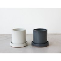Handgefertigte Pflanzgefäße Mit Tabletts-Indoor Planter Pot Set-Geschenk Für Pflanzenliebhaber von FleshandBlooms