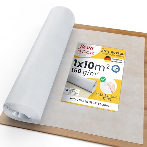 flesta® Abdeckvlies EasyTopper selbsthaftend für Boden und Treppe 150g, weiß/hellbunt, 1 x 10 m von Flesta