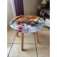 Epoxidharz Tisch Mit Blumen Beistelltisch Couchtisch Olivenholz Anemonen Handarbeit Unikat Epoxidharz Tisch Mit Blumen Beistelltisch Couchtisch Olivenholz Anemonen Handarbeit Unikat von FleurEnVerre