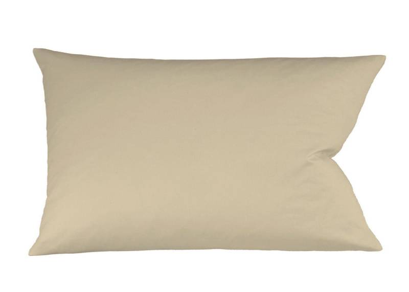 2 Stück Fleuresse Mako-Satin Kissenbezüge 40x60 cm uni mit RV DP 2043 beige von Fleuresse GmbH