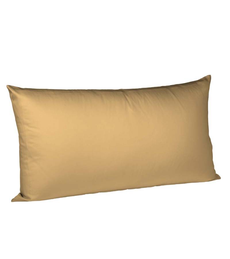 2 Stück Fleuresse Mako-Satin Kissenbezüge 40x60 cm uni mit RV DP 4033 sand von Fleuresse GmbH