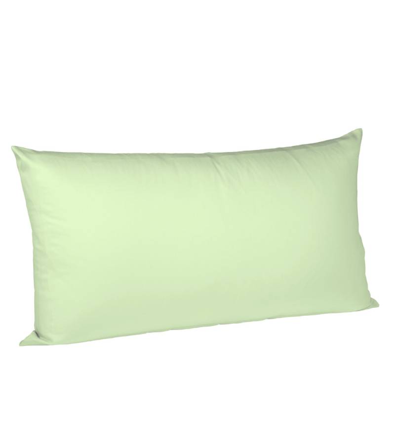 2 Stück Fleuresse Mako-Satin Kissenbezüge 40x60 cm uni mit RV DP 7042 lindgrün von Fleuresse GmbH