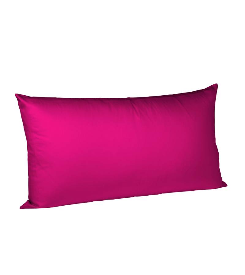 2 Stück Fleuresse Mako-Satin Kissenbezüge 40x80 cm uni mit RV DP 4512 cassis von Fleuresse GmbH