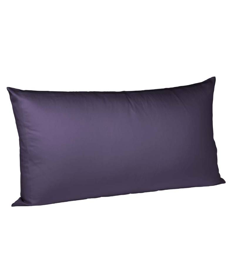 2 Stück Fleuresse Mako-Satin Kissenbezüge 40x80 cm uni mit RV DP 6062 lavendel von Fleuresse GmbH