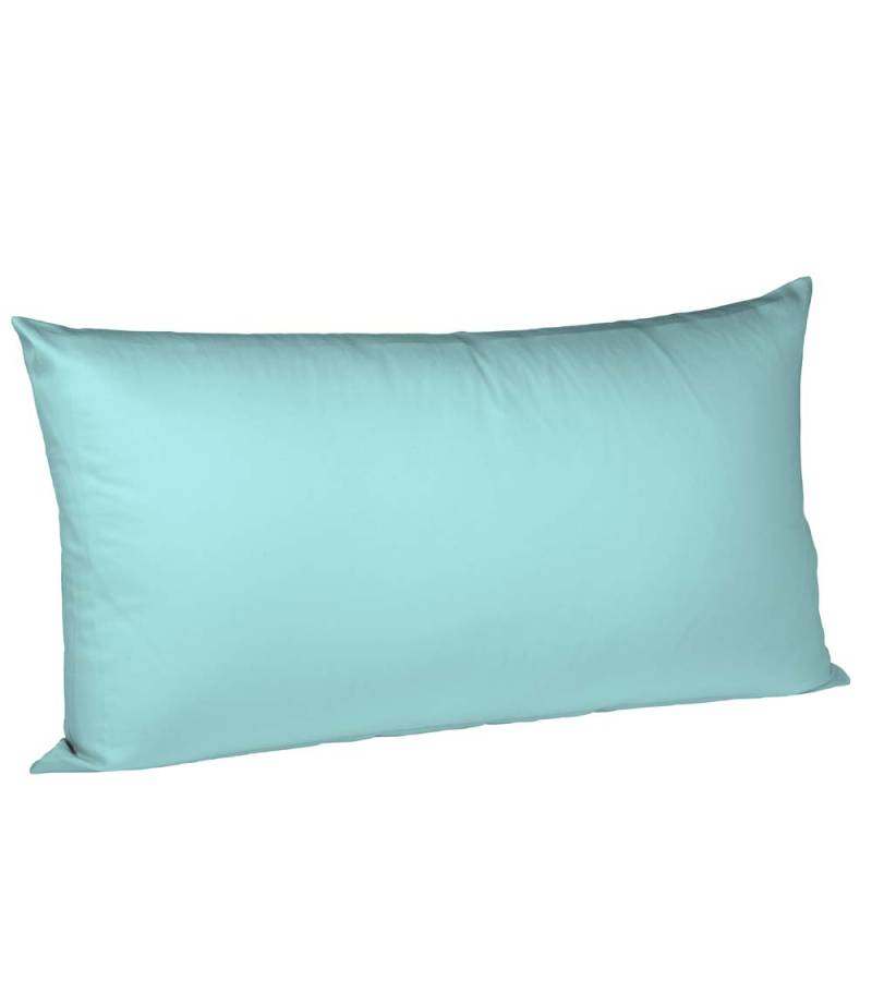 2 Stück Fleuresse Mako-Satin Kissenbezüge 40x80 cm uni mit RV DP 6058 eisblau von Fleuresse GmbH