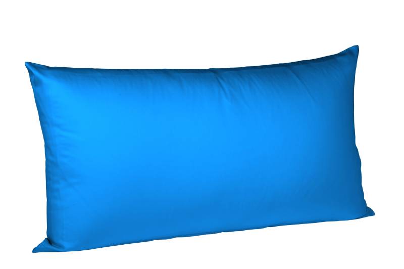 2 Stück Fleuresse Mako-Satin Kissenbezüge 40x80 cm uni mit RV DP 6072 meeresblau von Fleuresse GmbH