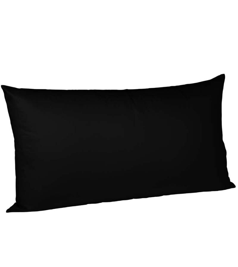 2 Stück Fleuresse Mako-Satin Kissenbezüge 40x80 cm uni mit RV DP 0941 schwarz von Fleuresse GmbH