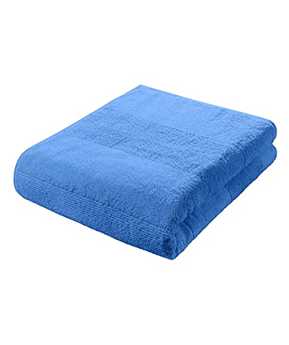 fleuresse Frottier 2828 großes Badetuch, mit Streifenbordüre und Kordelaufhänger, Ökotex Standard 100, Gewicht 550 gr. pro m², 90 x 200 cm, blau von fleuresse