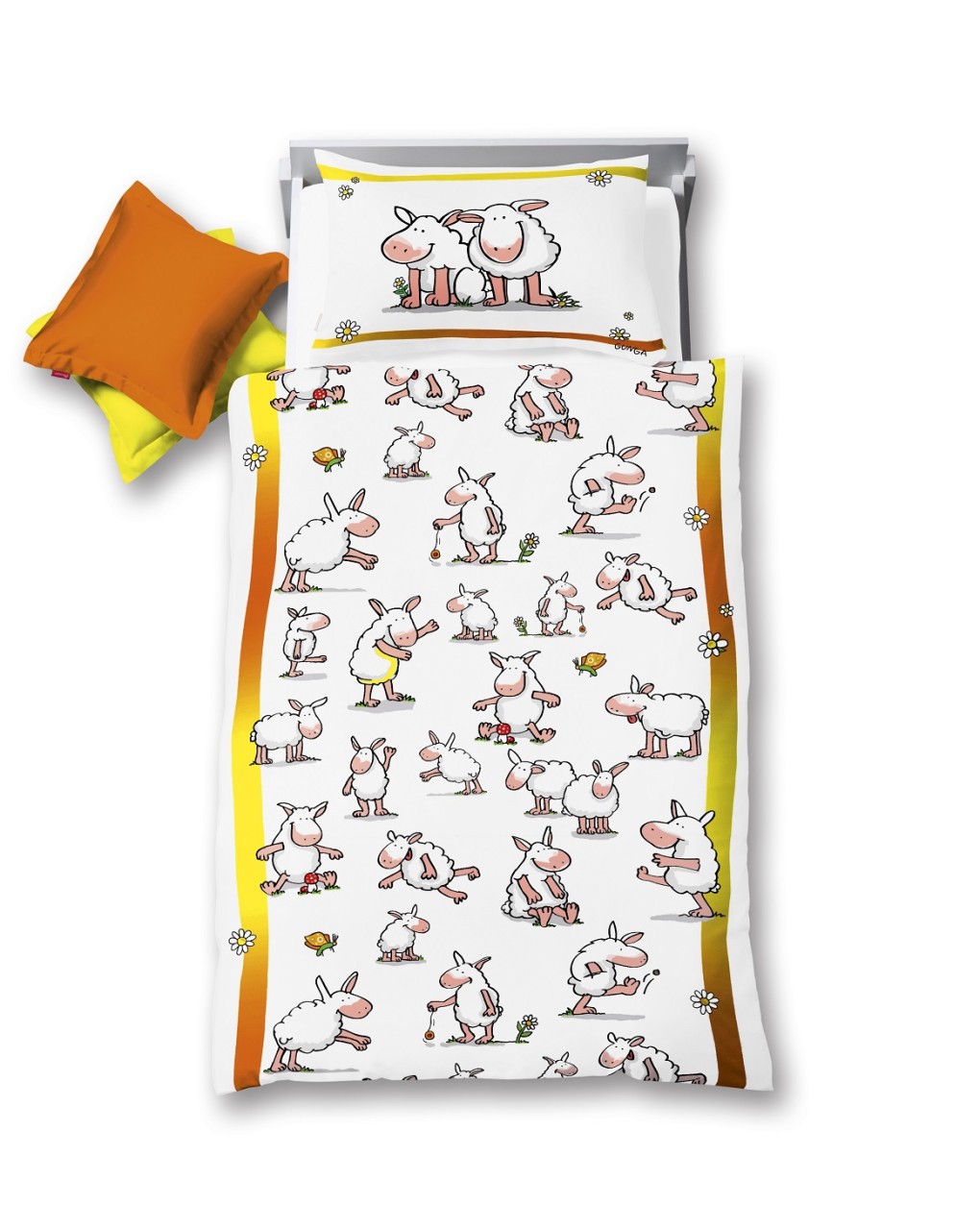 Fleuresse Kinder Baby Bettwäsche 100x135 cm Schafe Schäfchen 143601 von Fleuresse