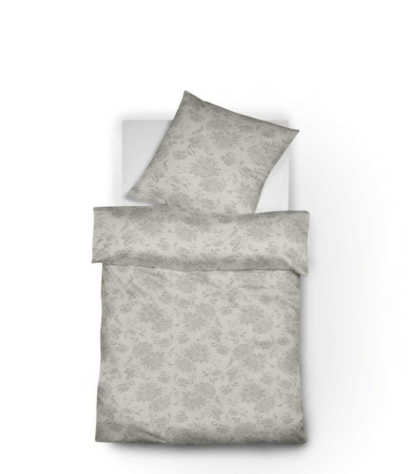 Fleuresse Lech Edelflanell Bettwäsche 200x220 Blumen silber 604109-10 von Fleuresse GmbH
