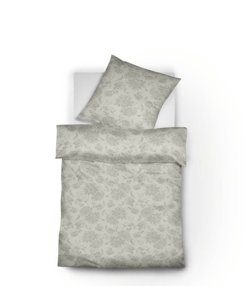 Fleuresse Lech Edelflanell Bettwäsche 240x220 Blumen silber 604109-10 von Fleuresse GmbH